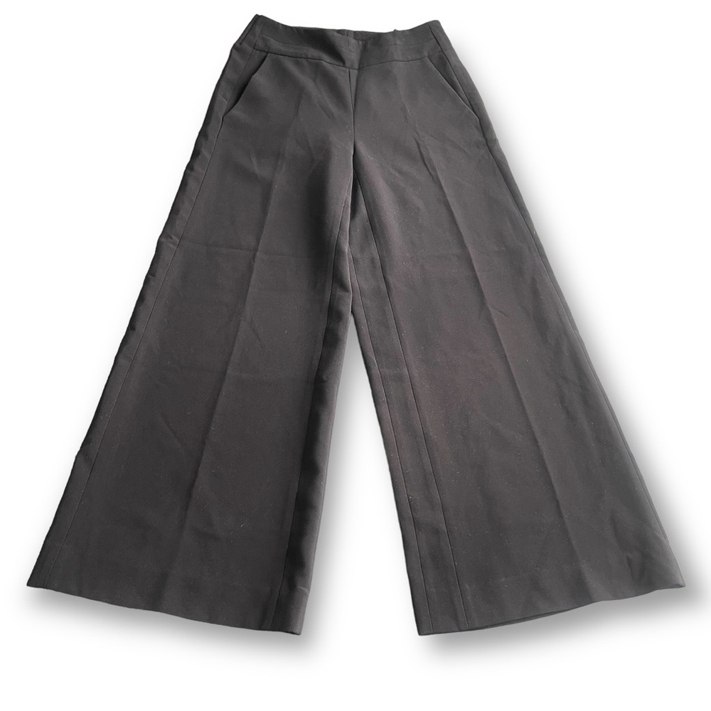 Mariella Rosati Black Wide Leg Crop Trousers Sz Us Small Office Business Casual